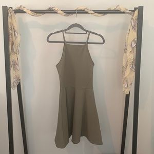 H&M Divided Army Green Skater Dress (Size 4)